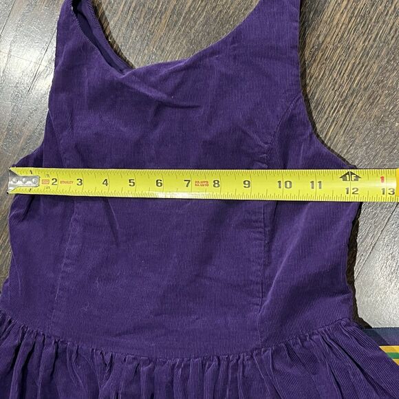 Polo Ralph Lauren Girls Dress Size 8 violet Purple Corduroy Belted Preppy Bow - Picture 7 of 9